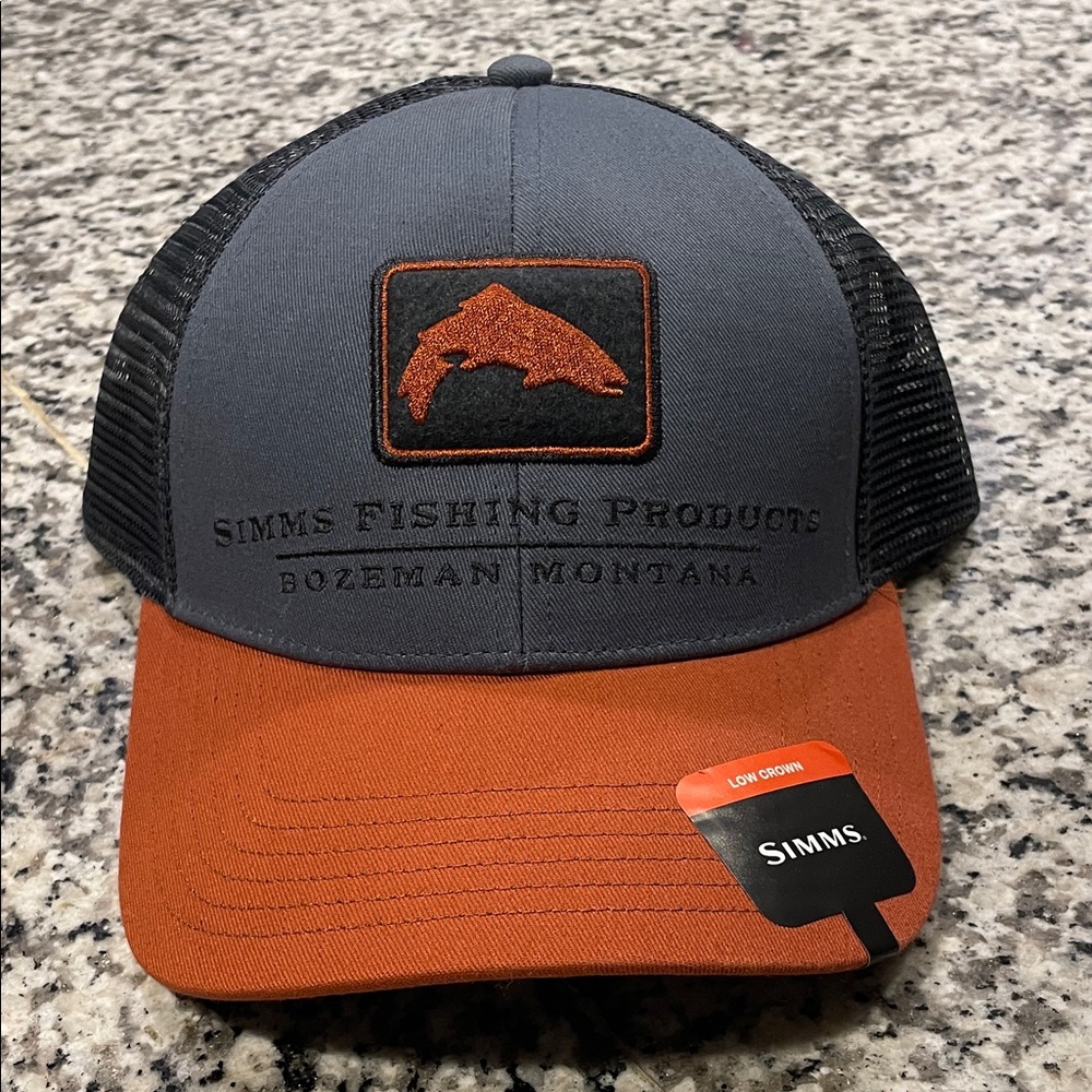Simms Gray and Orange Fishing Cap
